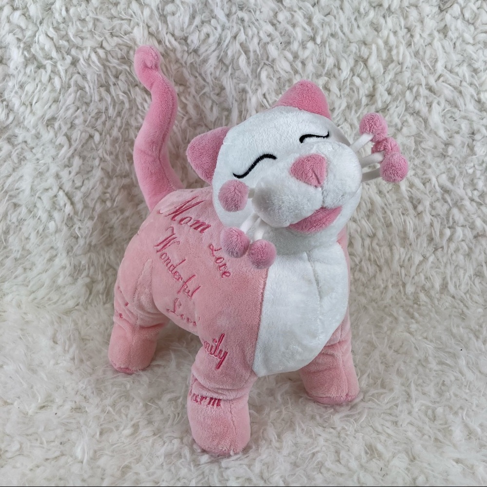 WhimsiClay Plush by Amy Lacombe Mothers Day Pink Kitty Mom Love Affirmations 12”